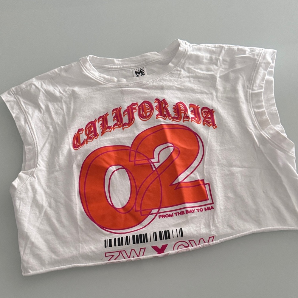 Zumba White and Orange California Graphic Tee